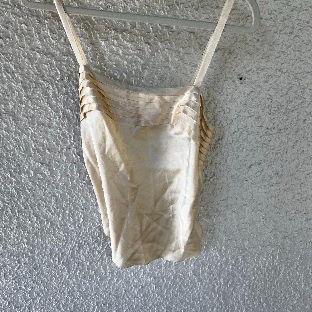 Adagio Vintage Silk Cream Tank Ribbed Top - Picture 2 of 4